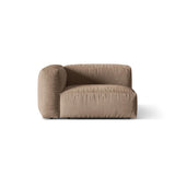 Martina Modulares Sofa Sitzelement, Linke Seite, Sitztiefe 76 cm, aus Samt in Dunkelbeige (Vogue 3), 120x106 cm von Micadoni – Bild 1
