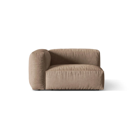 Martina Modulares Sofa Sitzelement, Linke Seite, Sitztiefe 76 cm, aus Samt in Dunkelbeige (Vogue 3), 120x106 cm von Micadoni – Bild 1