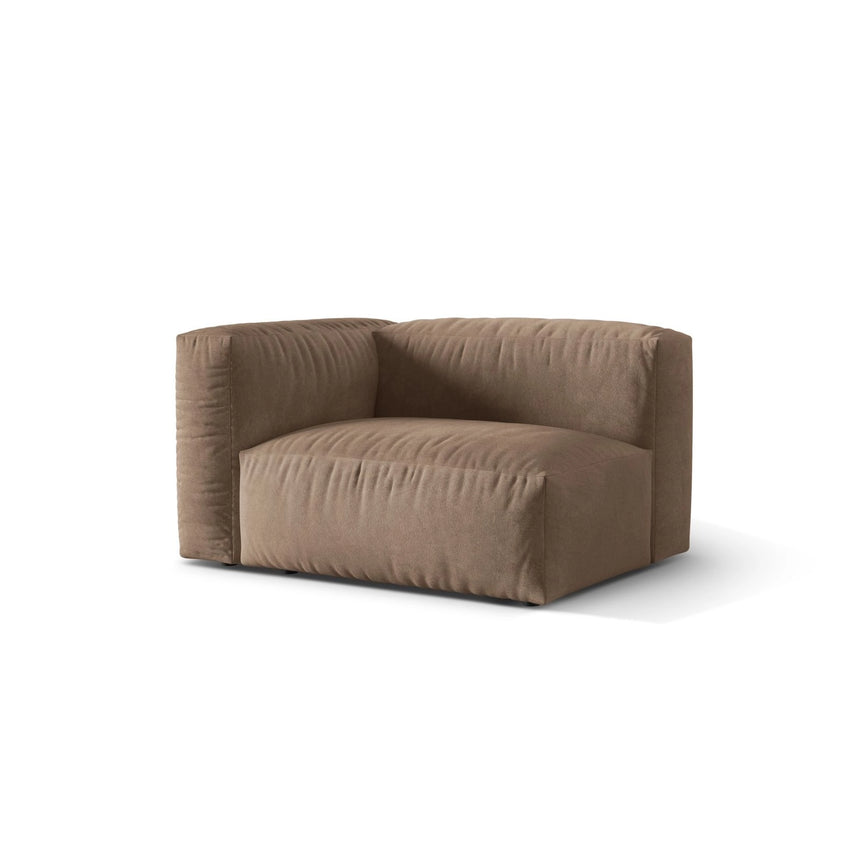 Martina Modulares Sofa Sitzelement, Linke Seite, Sitztiefe 76 cm, aus Samt in Dunkelbeige (Vogue 3), 120x106 cm von Micadoni – Bild 3