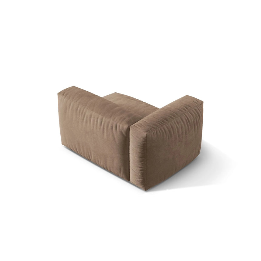 Martina Modulares Sofa Sitzelement, Linke Seite, Sitztiefe 76 cm, aus Samt in Dunkelbeige (Vogue 3), 120x106 cm von Micadoni – Bild 4