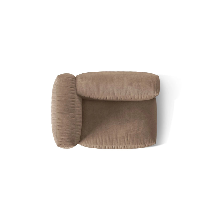 Martina Modulares Sofa Sitzelement, Linke Seite, Sitztiefe 76 cm, aus Samt in Dunkelbeige (Vogue 3), 120x106 cm von Micadoni – Bild 5