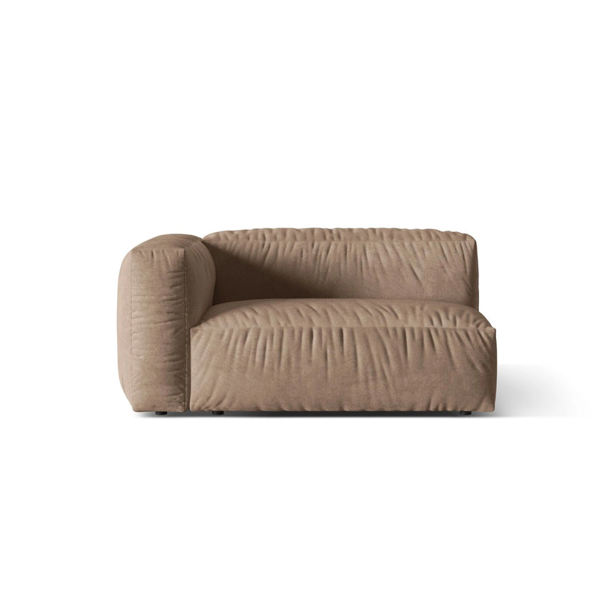 Martina Modulares Sofa Sitzelement, Linke Seite, Sitztiefe 76 cm, aus Samt in Dunkelbeige (Vogue 3), 160x106 cm von Micadoni – Bild 1
