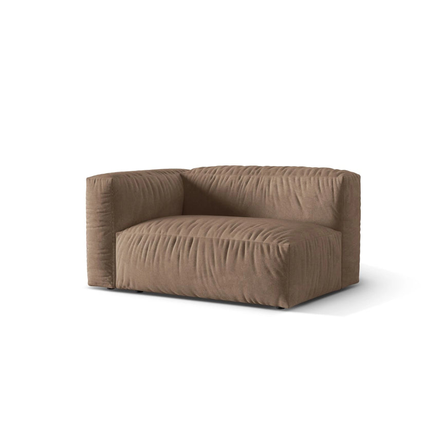 Martina Modulares Sofa Sitzelement, Linke Seite, Sitztiefe 76 cm, aus Samt in Dunkelbeige (Vogue 3), 160x106 cm von Micadoni – Bild 3