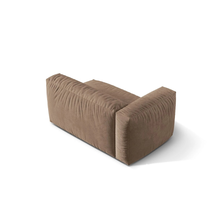 Martina Modulares Sofa Sitzelement, Linke Seite, Sitztiefe 76 cm, aus Samt in Dunkelbeige (Vogue 3), 160x106 cm von Micadoni – Bild 4