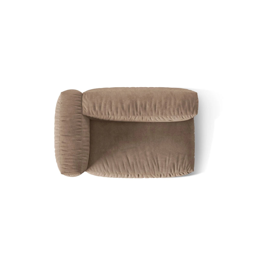Martina Modulares Sofa Sitzelement, Linke Seite, Sitztiefe 76 cm, aus Samt in Dunkelbeige (Vogue 3), 160x106 cm von Micadoni – Bild 5