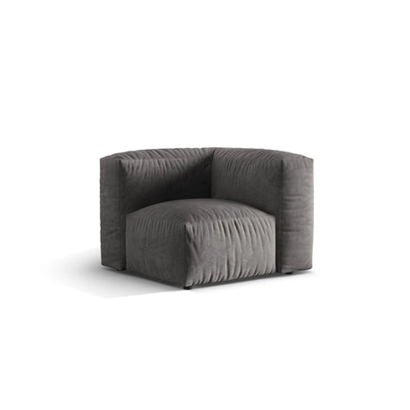 Martina Modulares Sofa Sitzelement, Linke Seite, Sitztiefe 76 cm, aus Samt in Grau (Vogue 15), 106x106 cm von Micadoni – Bild 3