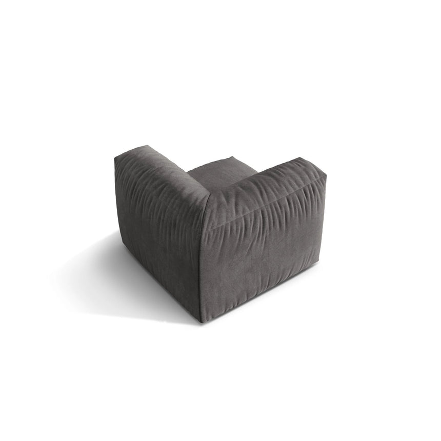Martina Modulares Sofa Sitzelement, Linke Seite, Sitztiefe 76 cm, aus Samt in Grau (Vogue 15), 106x106 cm von Micadoni – Bild 4