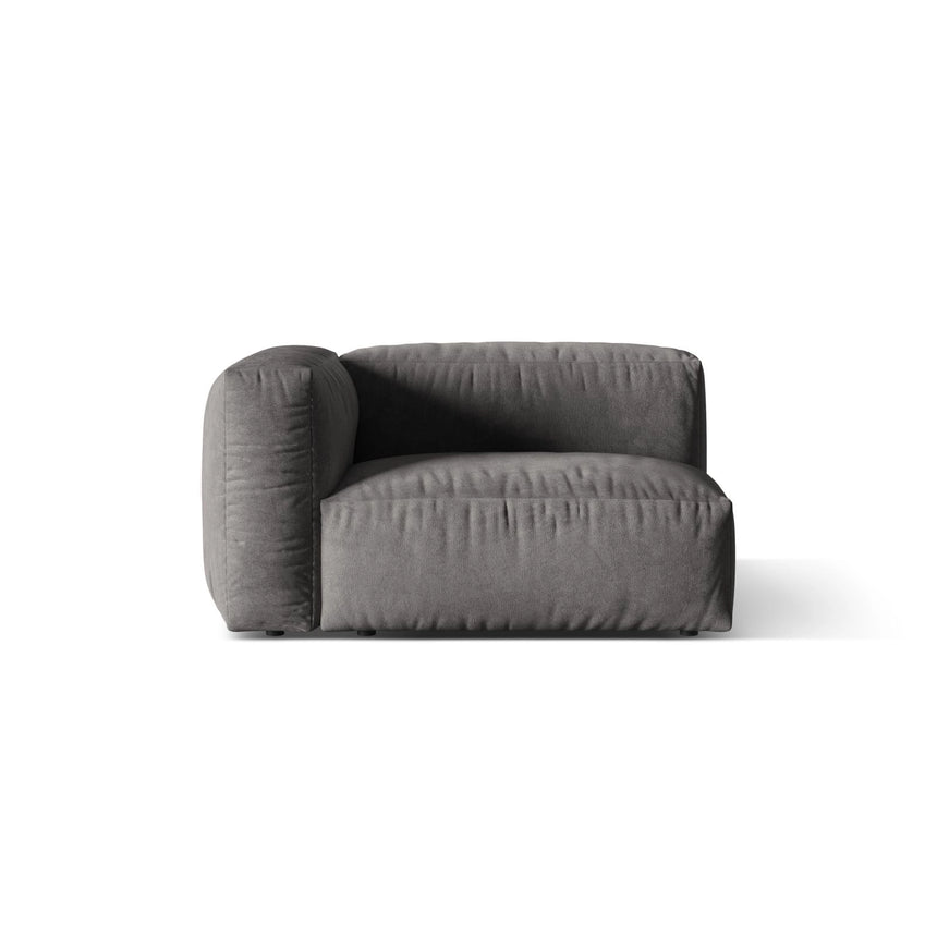 Martina Modulares Sofa Sitzelement, Linke Seite, Sitztiefe 76 cm, aus Samt in Grau (Vogue 15), 120x106 cm von Micadoni – Bild 1