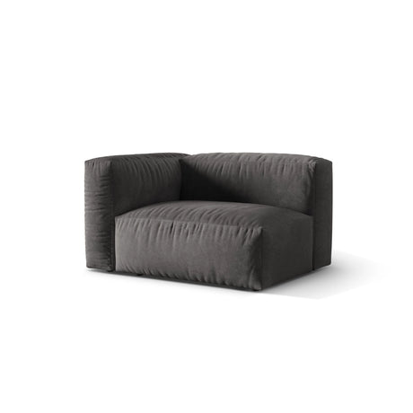 Martina Modulares Sofa Sitzelement, Linke Seite, Sitztiefe 76 cm, aus Samt in Grau (Vogue 15), 120x106 cm von Micadoni – Bild 3