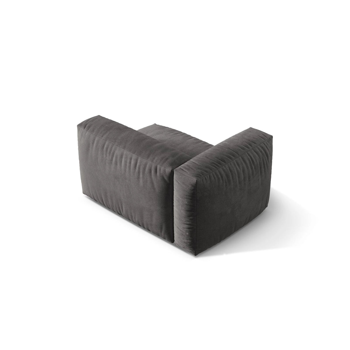 Martina Modulares Sofa Sitzelement, Linke Seite, Sitztiefe 76 cm, aus Samt in Grau (Vogue 15), 120x106 cm von Micadoni – Bild 4