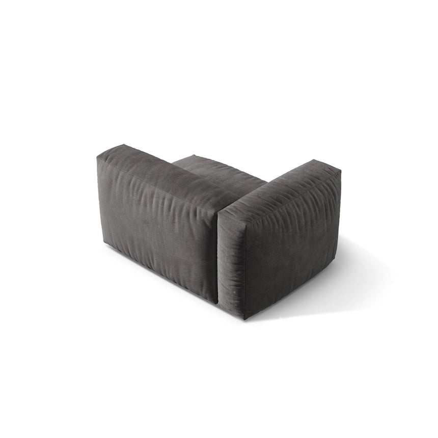 Martina Modulares Sofa Sitzelement, Linke Seite, Sitztiefe 76 cm, aus Samt in Grau (Vogue 15), 120x106 cm von Micadoni – Bild 4