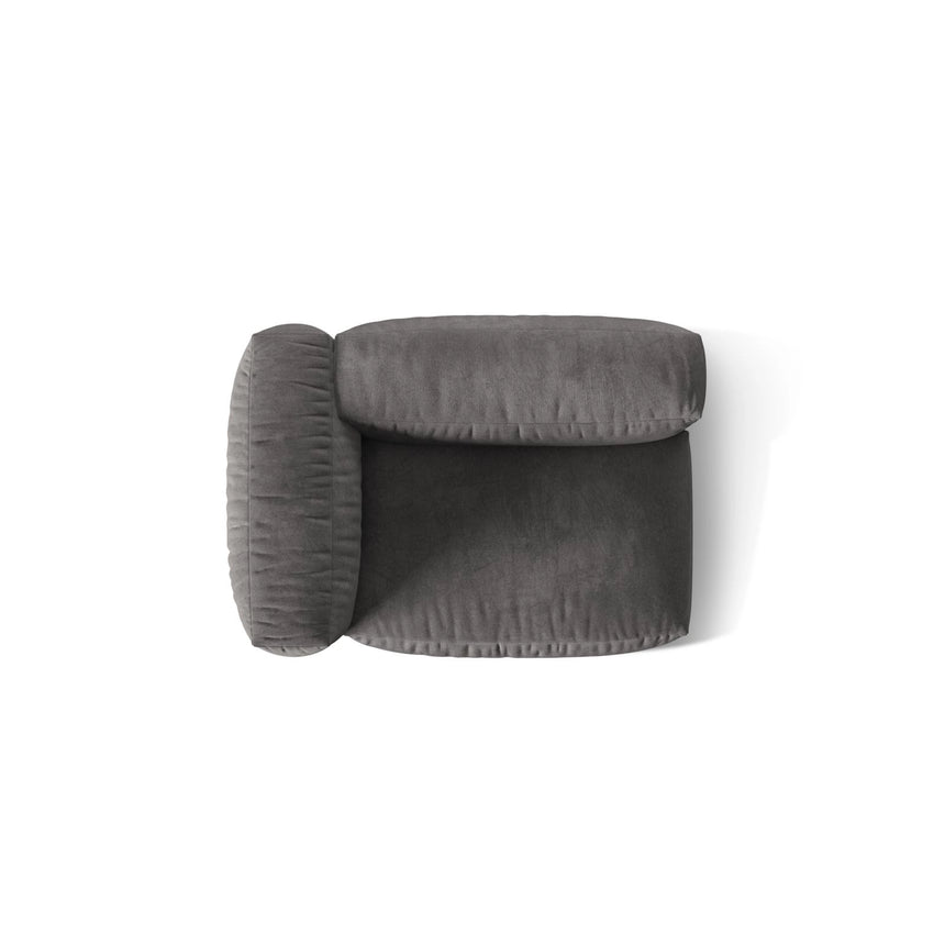 Martina Modulares Sofa Sitzelement, Linke Seite, Sitztiefe 76 cm, aus Samt in Grau (Vogue 15), 120x106 cm von Micadoni – Bild 5