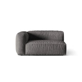 Martina Modulares Sofa Sitzelement, Linke Seite, Sitztiefe 76 cm, aus Samt in Grau (Vogue 15), 160x106 cm von Micadoni – Bild 1