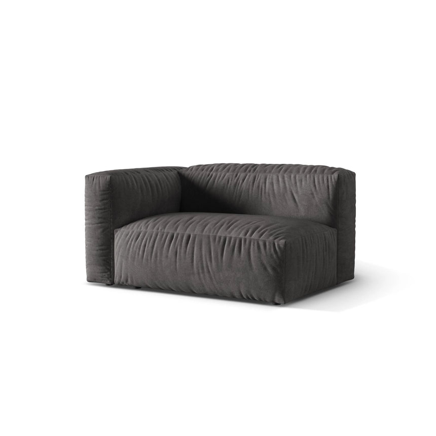 Martina Modulares Sofa Sitzelement, Linke Seite, Sitztiefe 76 cm, aus Samt in Grau (Vogue 15), 160x106 cm von Micadoni – Bild 3
