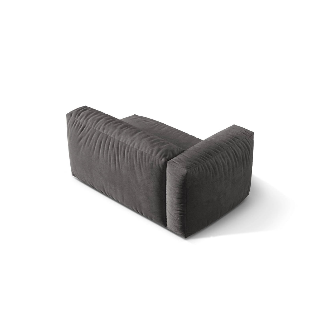 Martina Modulares Sofa Sitzelement, Linke Seite, Sitztiefe 76 cm, aus Samt in Grau (Vogue 15), 160x106 cm von Micadoni – Bild 4