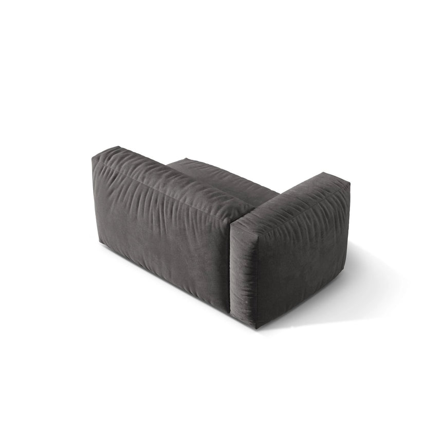 Martina Modulares Sofa Sitzelement, Linke Seite, Sitztiefe 76 cm, aus Samt in Grau (Vogue 15), 160x106 cm von Micadoni – Bild 4