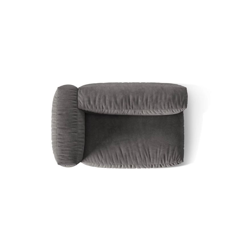 Martina Modulares Sofa Sitzelement, Linke Seite, Sitztiefe 76 cm, aus Samt in Grau (Vogue 15), 160x106 cm von Micadoni – Bild 5