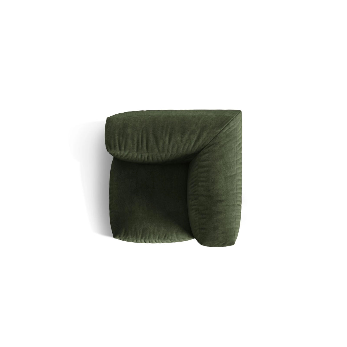 Martina Modulares Sofa Sitzelement, Linke Seite, Sitztiefe 76 cm, aus Samt in Grün (Vogue 11), 106x106 cm von Micadoni – Bild 5