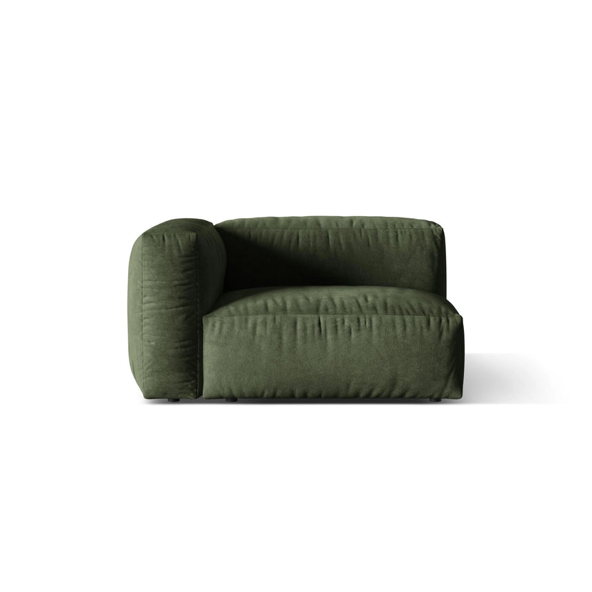 Martina Modulares Sofa Sitzelement, Linke Seite, Sitztiefe 76 cm, aus Samt in Grün (Vogue 11), 120x106 cm von Micadoni – Bild 1