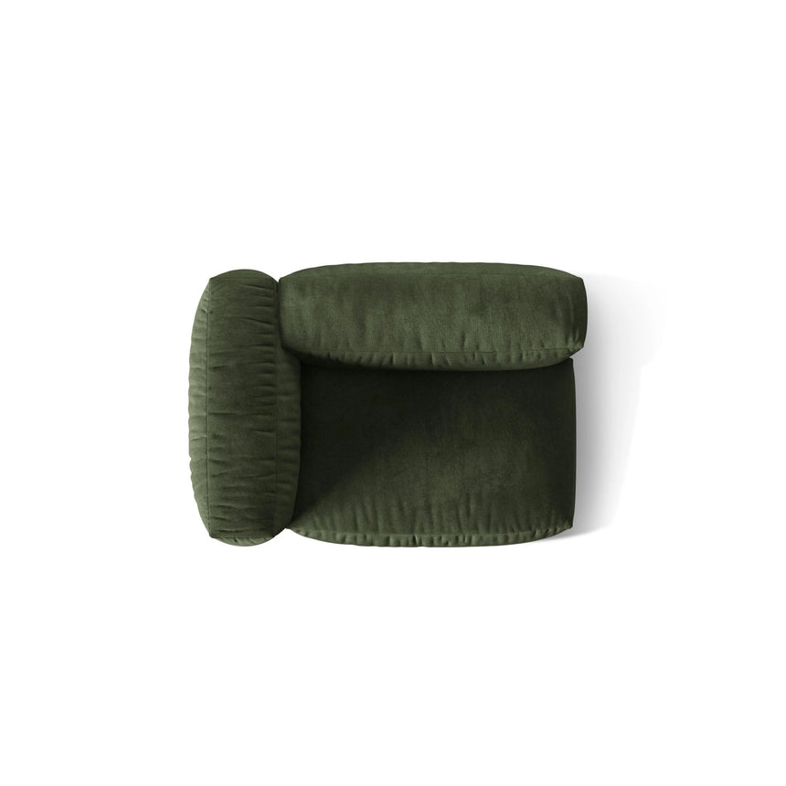 Martina Modulares Sofa Sitzelement, Linke Seite, Sitztiefe 76 cm, aus Samt in Grün (Vogue 11), 120x106 cm von Micadoni – Bild 5