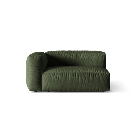 Martina Modulares Sofa Sitzelement, Linke Seite, Sitztiefe 76 cm, aus Samt in Grün (Vogue 11), 160x106 cm von Micadoni – Bild 1