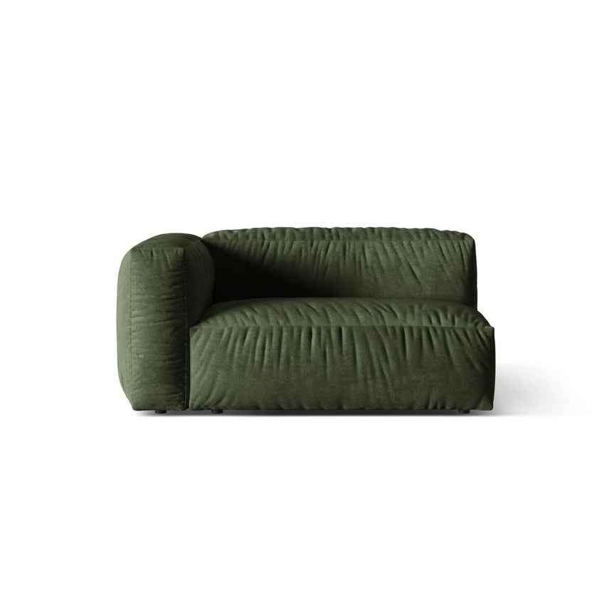 Martina Modulares Sofa Sitzelement, Linke Seite, Sitztiefe 76 cm, aus Samt in Grün (Vogue 11), 160x106 cm von Micadoni – Bild 1