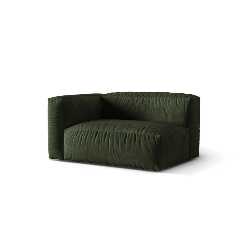 Martina Modulares Sofa Sitzelement, Linke Seite, Sitztiefe 76 cm, aus Samt in Grün (Vogue 11), 160x106 cm von Micadoni – Bild 3