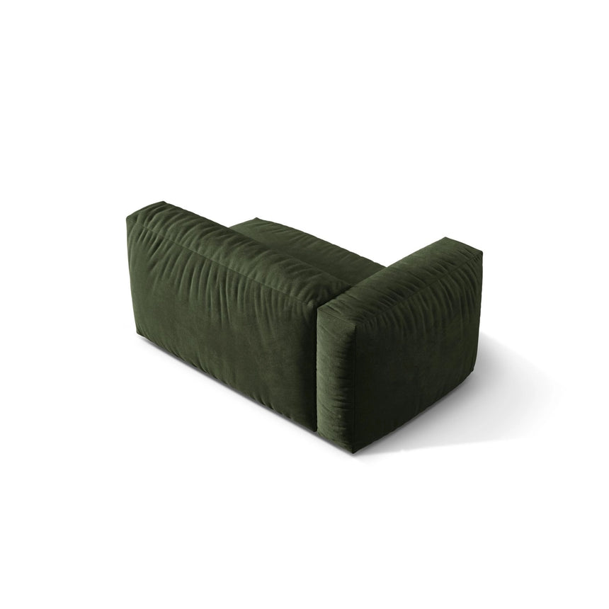 Martina Modulares Sofa Sitzelement, Linke Seite, Sitztiefe 76 cm, aus Samt in Grün (Vogue 11), 160x106 cm von Micadoni – Bild 4