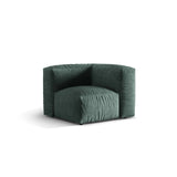 Martina Modulares Sofa Sitzelement, Linke Seite, Sitztiefe 76 cm, aus Samt in Petrol (Vogue 12), 106x106 cm von Micadoni – Bild 3