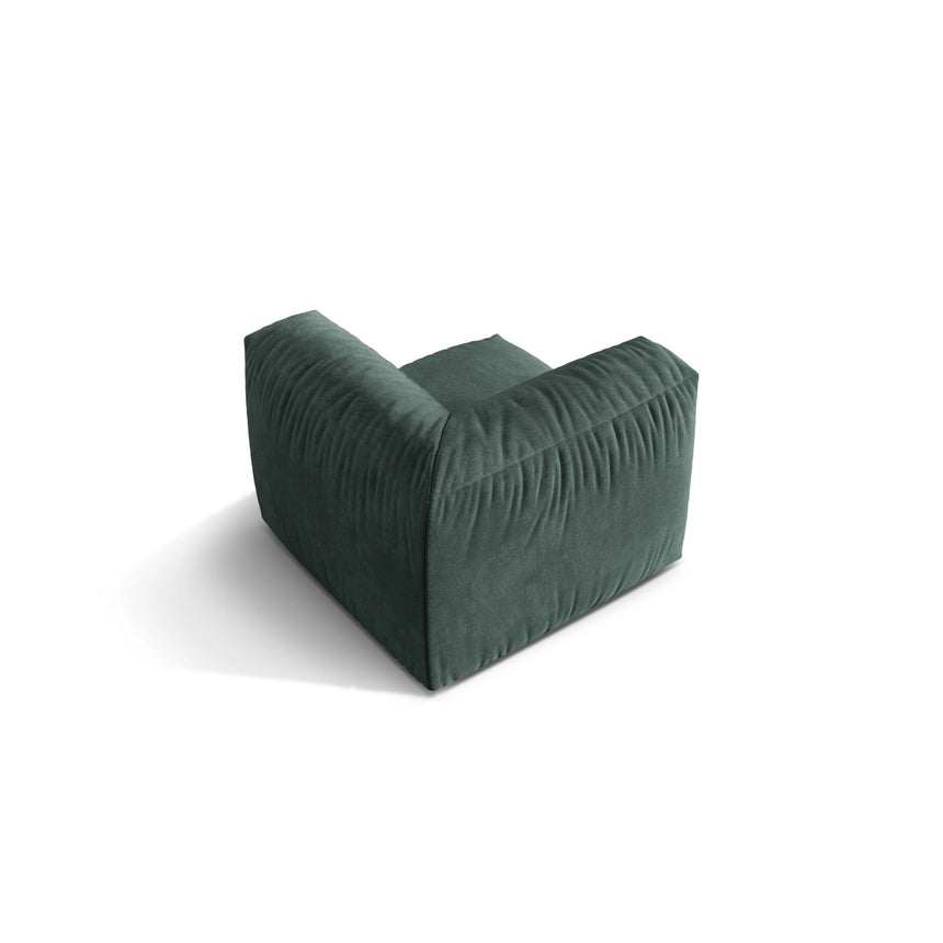 Martina Modulares Sofa Sitzelement, Linke Seite, Sitztiefe 76 cm, aus Samt in Petrol (Vogue 12), 106x106 cm von Micadoni – Bild 4