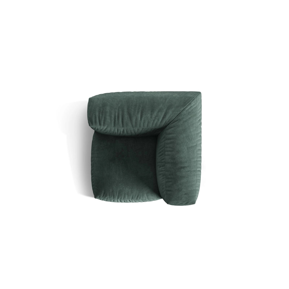 Martina Modulares Sofa Sitzelement, Linke Seite, Sitztiefe 76 cm, aus Samt in Petrol (Vogue 12), 106x106 cm von Micadoni – Bild 5