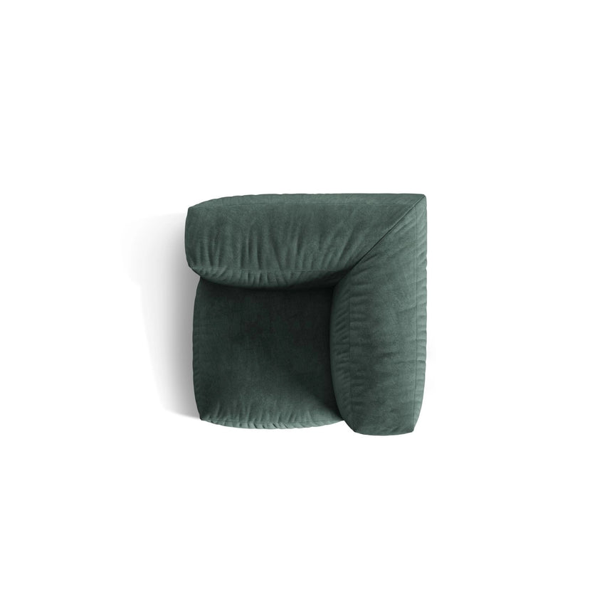 Martina Modulares Sofa Sitzelement, Linke Seite, Sitztiefe 76 cm, aus Samt in Petrol (Vogue 12), 106x106 cm von Micadoni – Bild 5