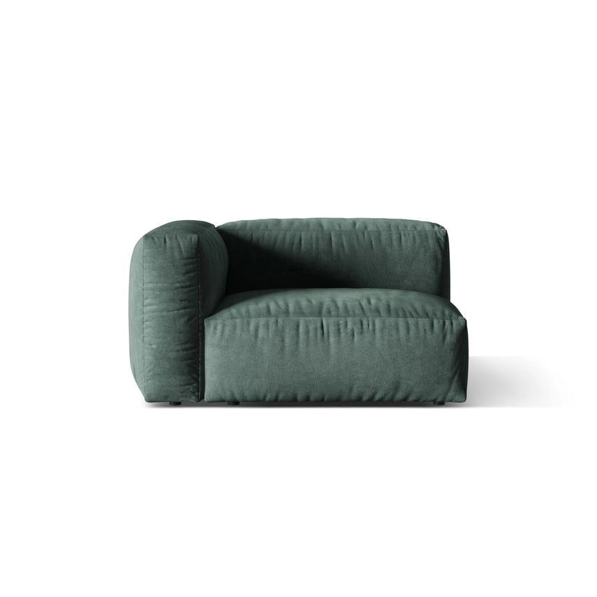 Martina Modulares Sofa Sitzelement, Linke Seite, Sitztiefe 76 cm, aus Samt in Petrol (Vogue 12), 120x106 cm von Micadoni – Bild 1