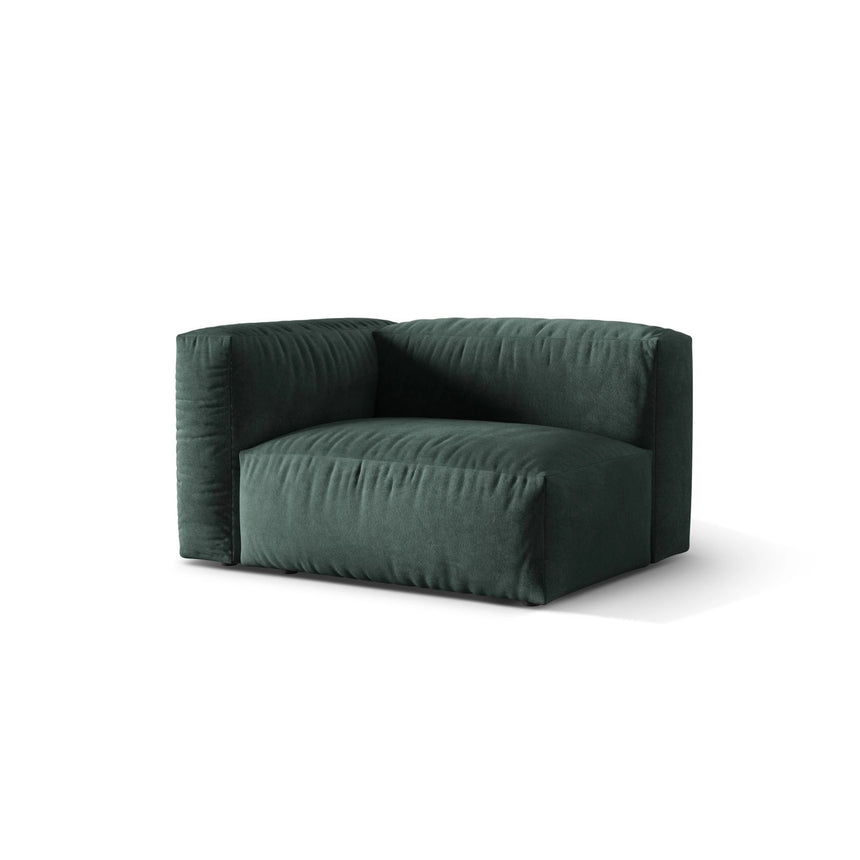 Martina Modulares Sofa Sitzelement, Linke Seite, Sitztiefe 76 cm, aus Samt in Petrol (Vogue 12), 120x106 cm von Micadoni – Bild 3
