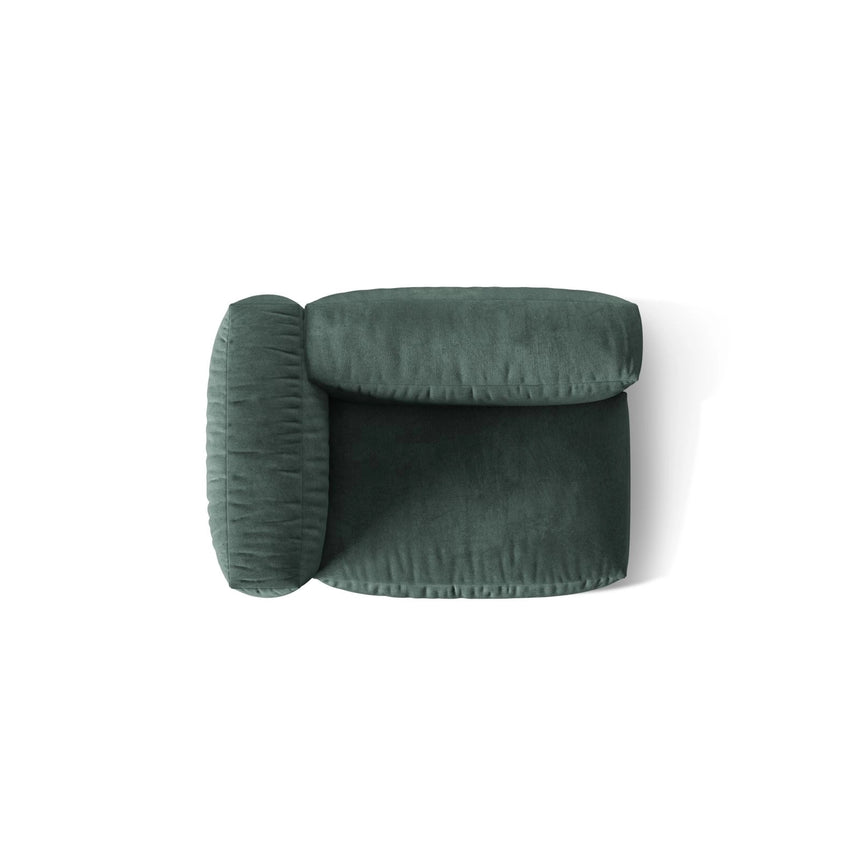 Martina Modulares Sofa Sitzelement, Linke Seite, Sitztiefe 76 cm, aus Samt in Petrol (Vogue 12), 120x106 cm von Micadoni – Bild 5