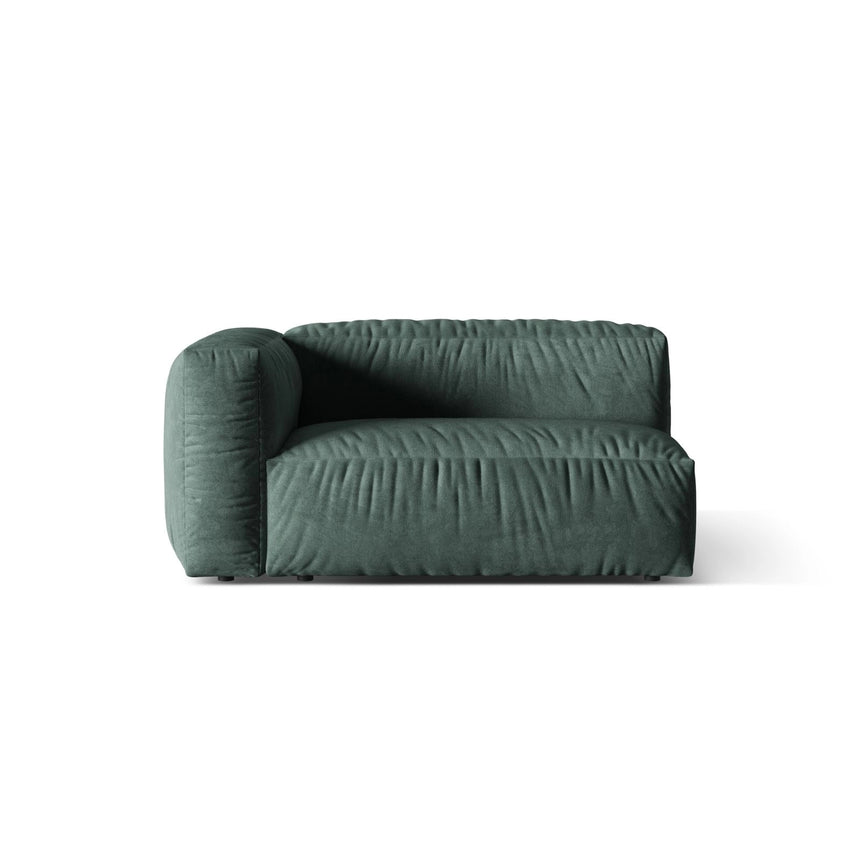 Martina Modulares Sofa Sitzelement, Linke Seite, Sitztiefe 76 cm, aus Samt in Petrol (Vogue 12), 160x106 cm von Micadoni – Bild 1