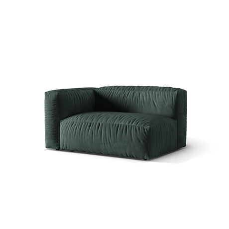 Martina Modulares Sofa Sitzelement, Linke Seite, Sitztiefe 76 cm, aus Samt in Petrol (Vogue 12), 160x106 cm von Micadoni – Bild 3