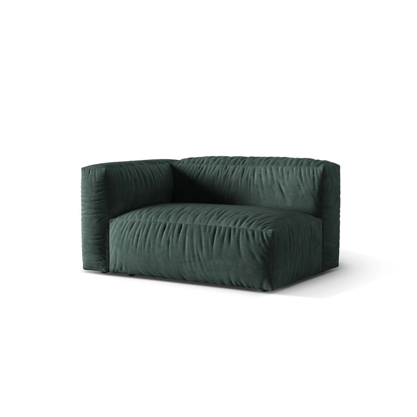 Martina Modulares Sofa Sitzelement, Linke Seite, Sitztiefe 76 cm, aus Samt in Petrol (Vogue 12), 160x106 cm von Micadoni – Bild 3