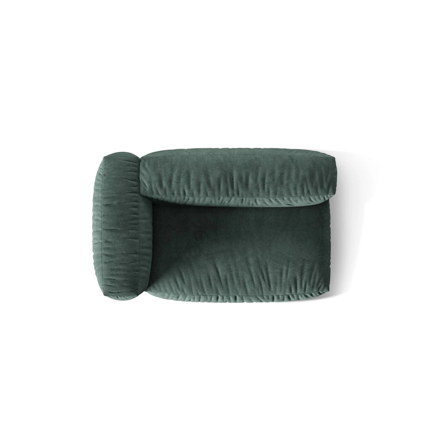 Martina Modulares Sofa Sitzelement, Linke Seite, Sitztiefe 76 cm, aus Samt in Petrol (Vogue 12), 160x106 cm von Micadoni – Bild 5