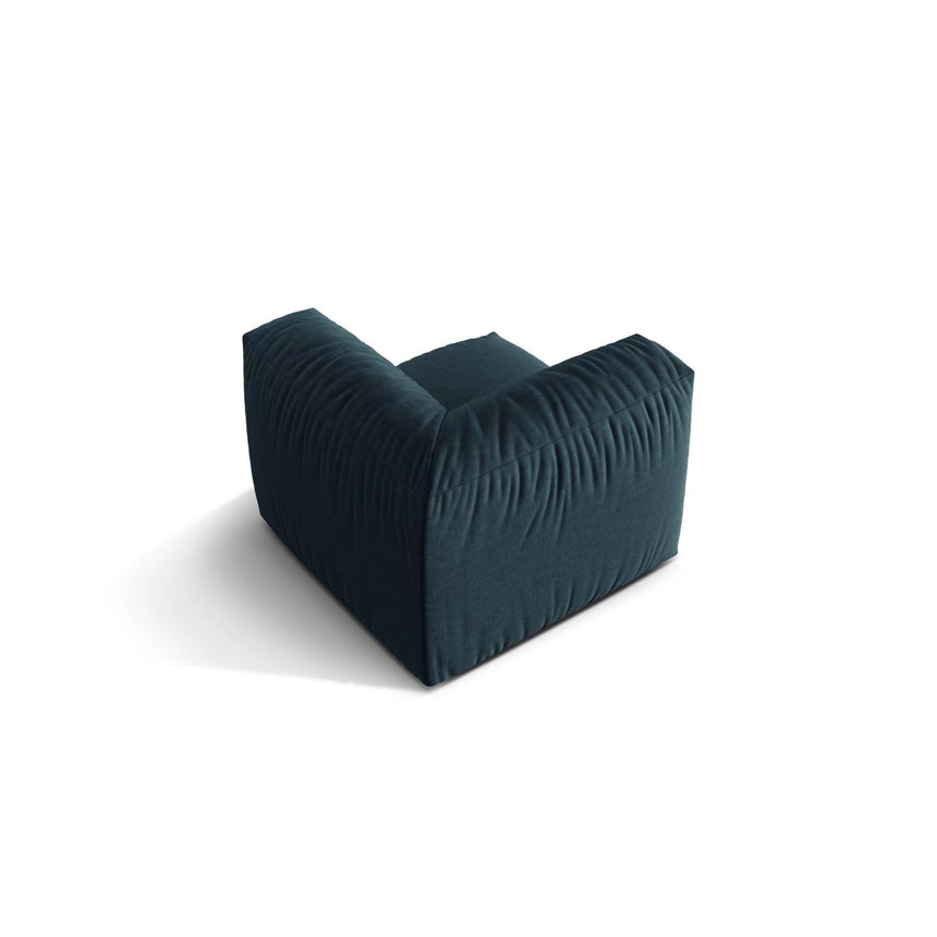 Martina Modulares Sofa Sitzelement, Linke Seite, Sitztiefe 76 cm, aus Strukturierter Stoff in Blau Jeans (Boston Ocean), 106x106 cm von Micadoni – Bild 4