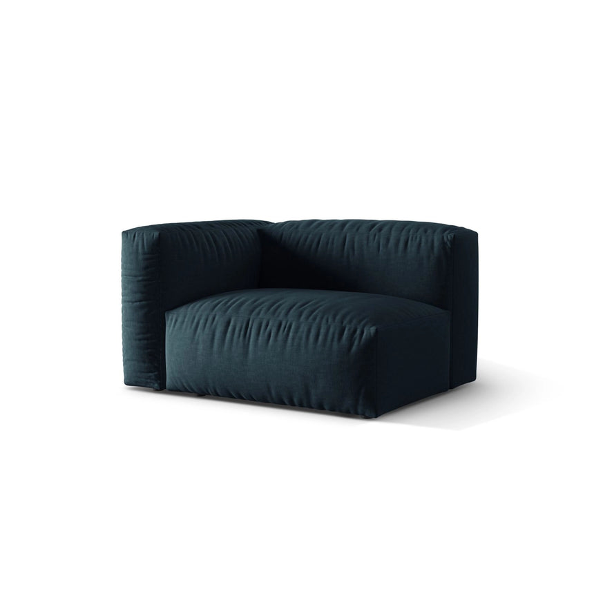 Martina Modulares Sofa Sitzelement, Linke Seite, Sitztiefe 76 cm, aus Strukturierter Stoff in Blau Jeans (Boston Ocean), 120x106 cm von Micadoni – Bild 3