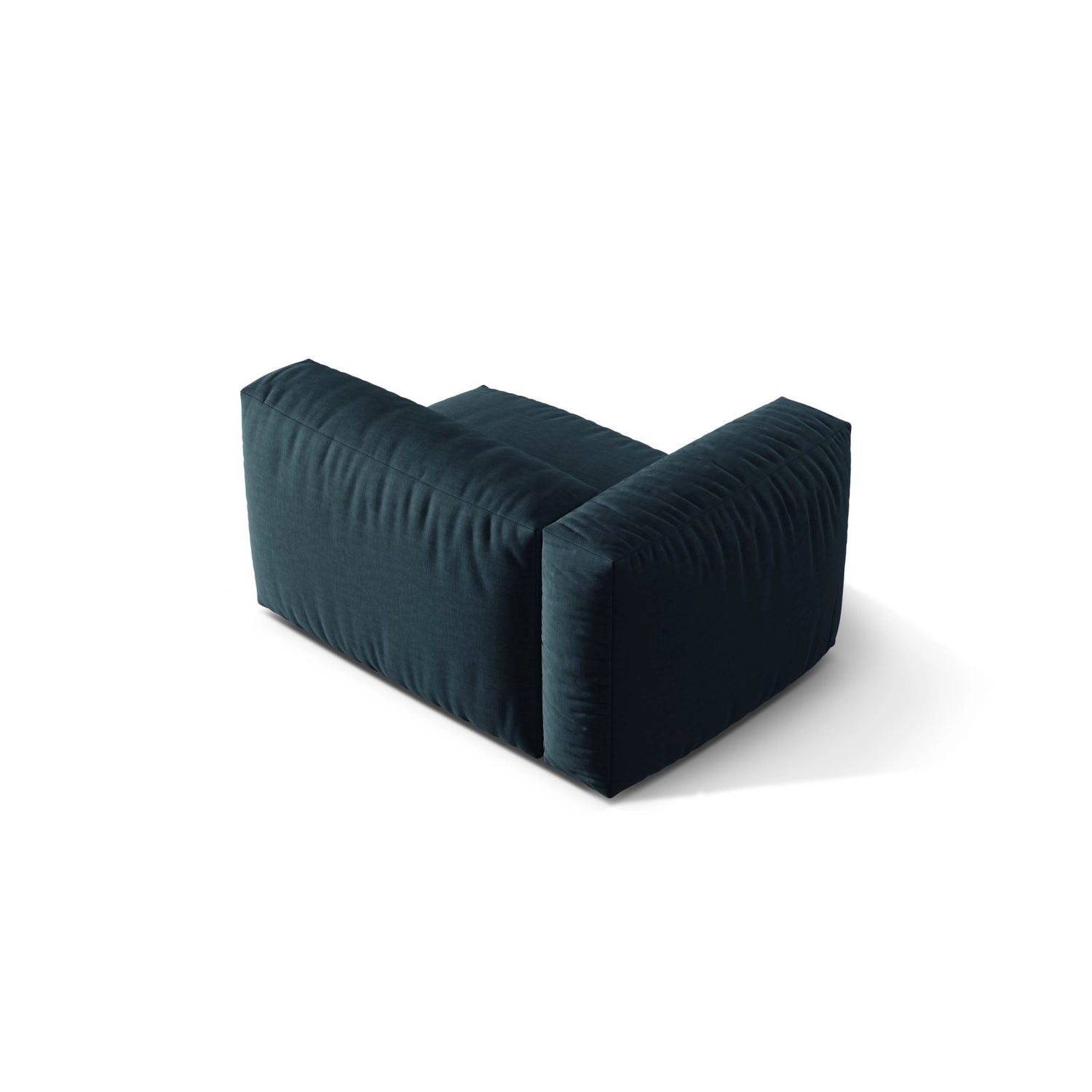 Martina Modulares Sofa Sitzelement, Linke Seite, Sitztiefe 76 cm, aus Strukturierter Stoff in Blau Jeans (Boston Ocean), 120x106 cm von Micadoni – Bild 4