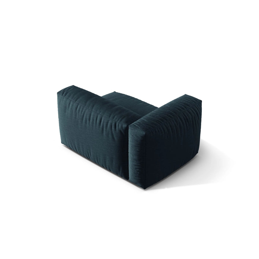 Martina Modulares Sofa Sitzelement, Linke Seite, Sitztiefe 76 cm, aus Strukturierter Stoff in Blau Jeans (Boston Ocean), 120x106 cm von Micadoni – Bild 4
