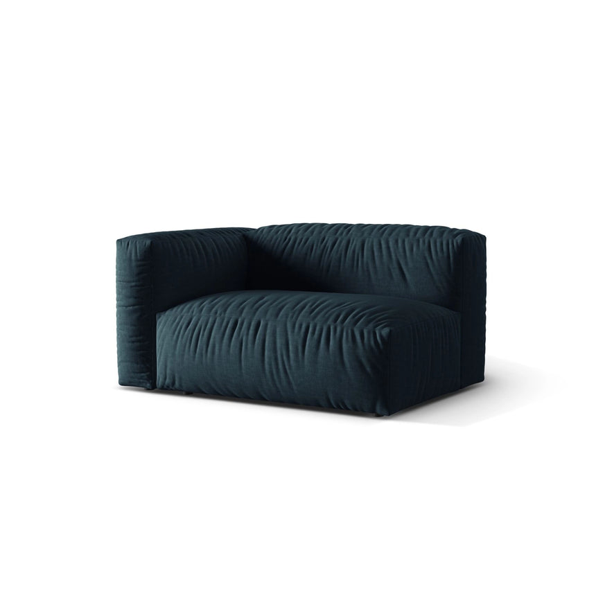 Martina Modulares Sofa Sitzelement, Linke Seite, Sitztiefe 76 cm, aus Strukturierter Stoff in Blau Jeans (Boston Ocean), 160x106 cm von Micadoni – Bild 3