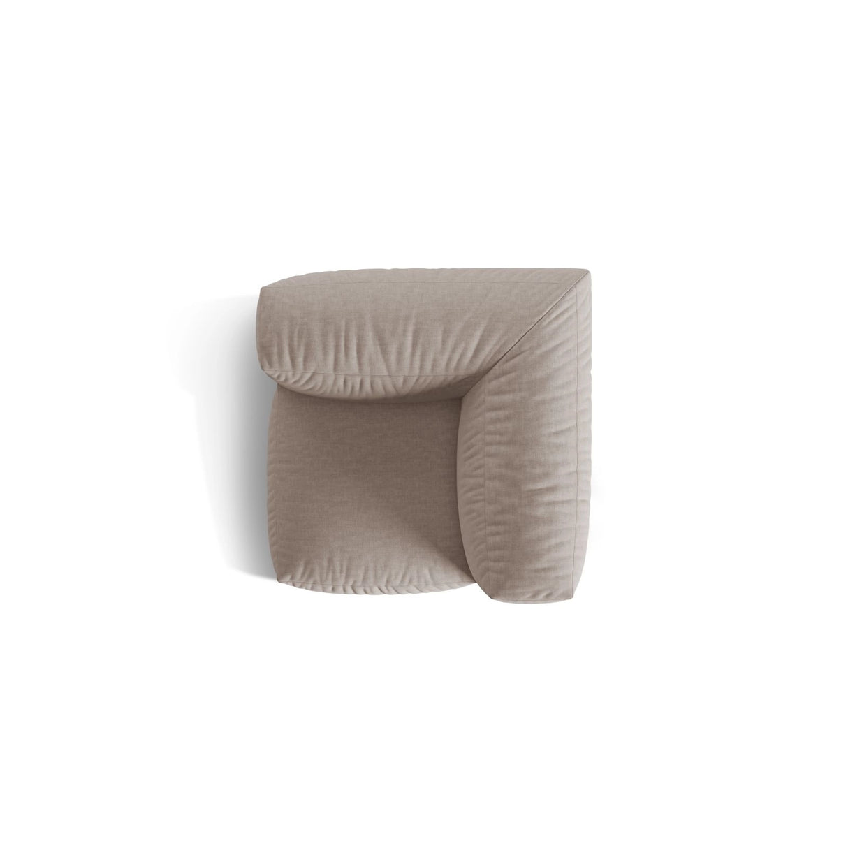 Martina Modulares Sofa Sitzelement, Linke Seite, Sitztiefe 76 cm, aus Strukturierter Stoff in Dunkelbeige (Boston Trufa), 106x106 cm von Micadoni – Bild 5