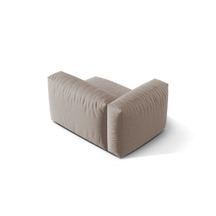 Martina Modulares Sofa Sitzelement, Linke Seite, Sitztiefe 76 cm, aus Strukturierter Stoff in Dunkelbeige (Boston Trufa), 120x106 cm von Micadoni – Bild 4