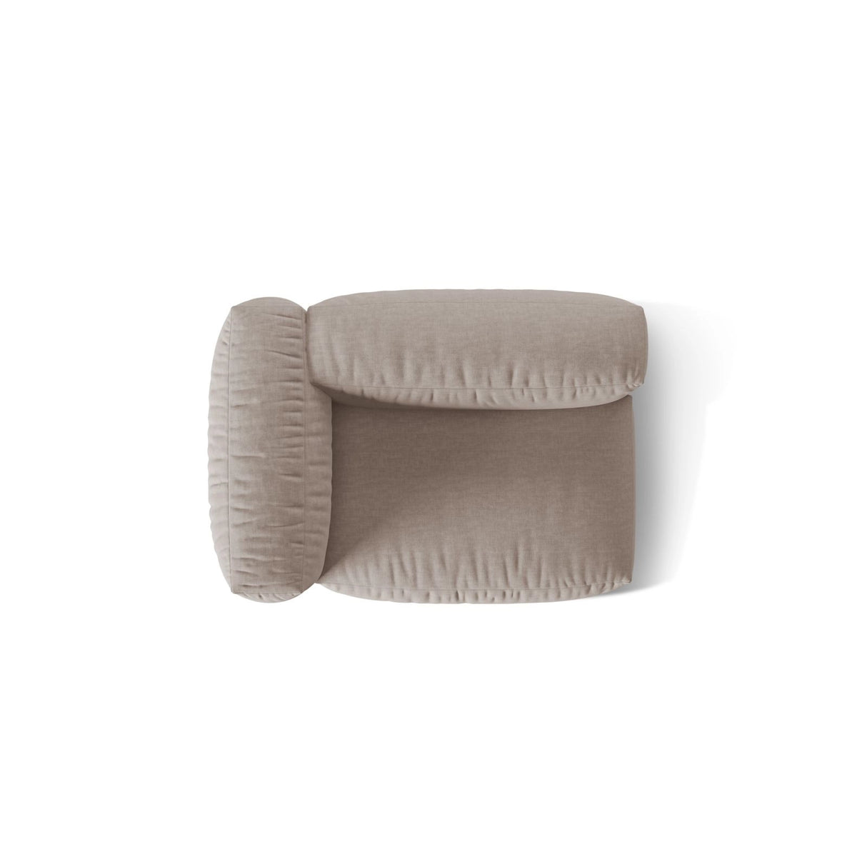 Martina Modulares Sofa Sitzelement, Linke Seite, Sitztiefe 76 cm, aus Strukturierter Stoff in Dunkelbeige (Boston Trufa), 120x106 cm von Micadoni – Bild 5