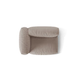 Martina Modulares Sofa Sitzelement, Linke Seite, Sitztiefe 76 cm, aus Strukturierter Stoff in Dunkelbeige (Boston Trufa), 120x106 cm von Micadoni – Bild 5