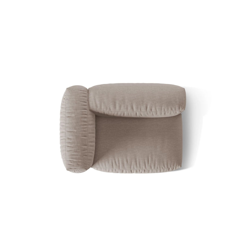 Martina Modulares Sofa Sitzelement, Linke Seite, Sitztiefe 76 cm, aus Strukturierter Stoff in Dunkelbeige (Boston Trufa), 120x106 cm von Micadoni – Bild 5