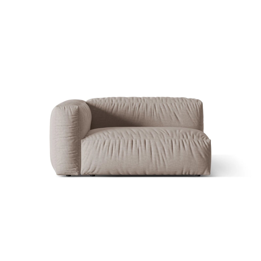 Martina Modulares Sofa Sitzelement, Linke Seite, Sitztiefe 76 cm, aus Strukturierter Stoff in Dunkelbeige (Boston Trufa), 160x106 cm von Micadoni – Bild 1
